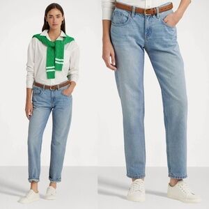 Ralph Lauren Cigarette Denim Jeans Taper Ankle Mid Rise Relaxed Fit